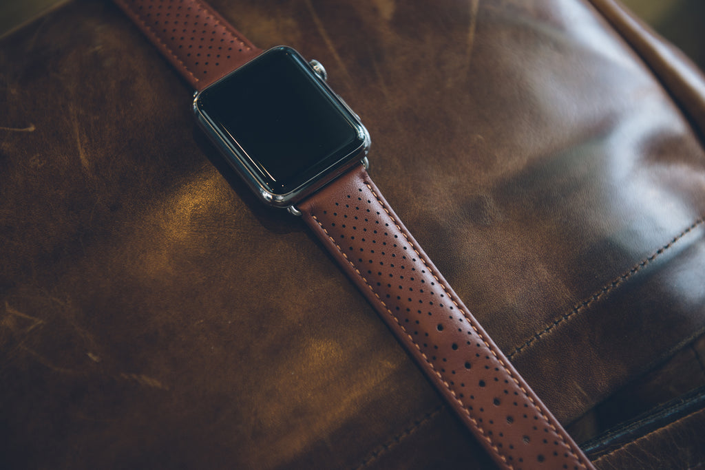 Monowear Urban Canvas and Cocktail Leather Apple Watch bands